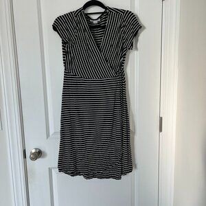 Motherhood Maternity Medium Black and White Striped Dress
